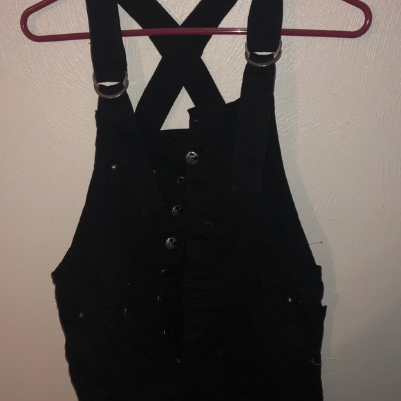 Dinsey mickey mouse black jean overalls size m